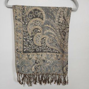 Beautiful Sparkly Gold and Gray Pashmina Scarf